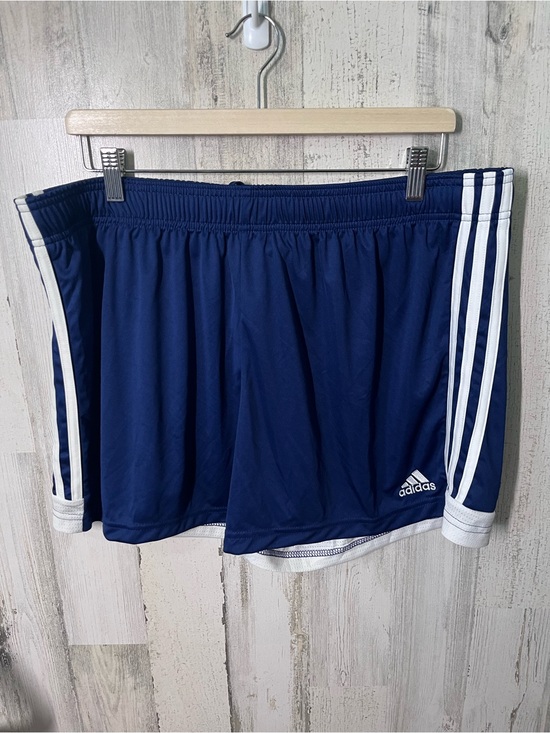adidas Pants - adidas Navy Athletic Shorts with White Three-Stripe Detail 2X nwt